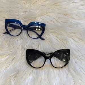 Cat-Eye Fashion Glasses in Blue and Black - Women Accessories